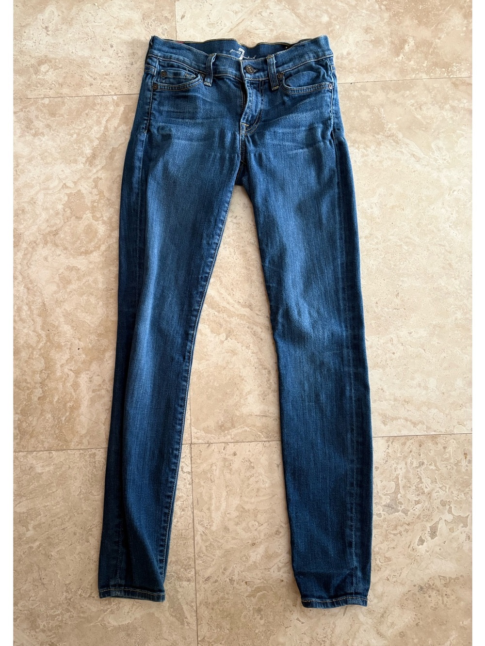 7 For All Mankind Dark Blue Skinny Jeans